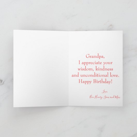 Opa ballon voor fijne verjaardag Foto Kaart (Binnen)