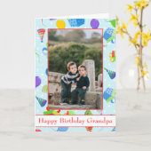 Opa ballon voor fijne verjaardag Foto Kaart (Gele Bloem)