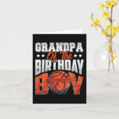Opa basketbal verjaardag Boy Familie Baller b-da Kaart (Gele Bloem)