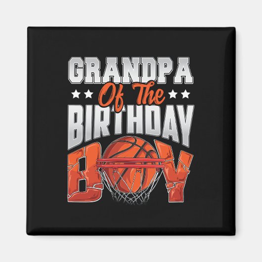 Opa basketbal verjaardag Boy Familie Baller b-da Magneet (Voorkant)