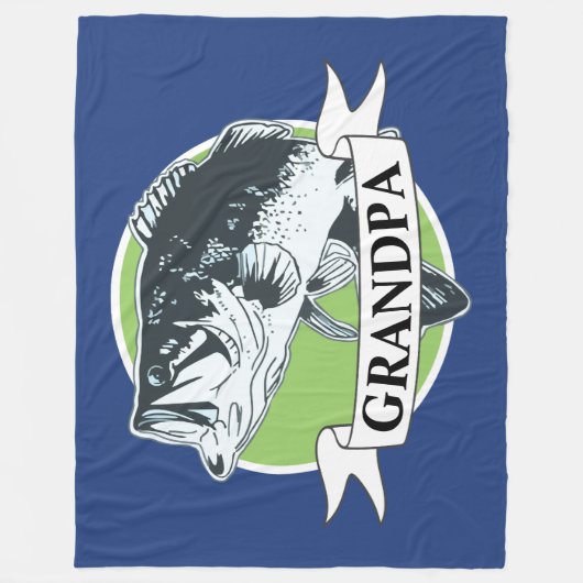 Opa Bass Vist grootouderdag Fleece Deken (Voorkant)