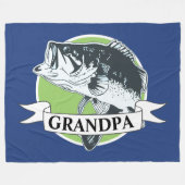 Opa Bass Vist grootouderdag Fleece Deken (Voorkant (Horizontaal))