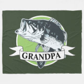 Opa Bass Vist grootouderdag Fleece Deken (Voorkant (Horizontaal))