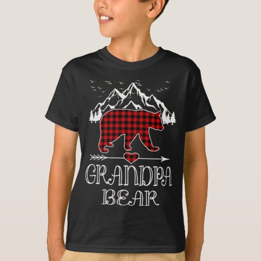 Opa BearRed Buffalo Plaid Oma Beer Pyjama T-shirt (Voorkant)