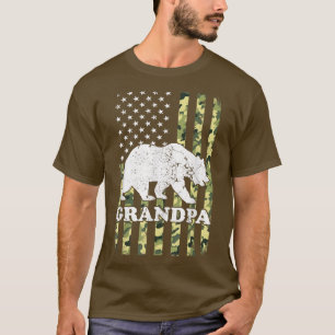 Opa Beer Camping Hiking Camouflage Verenigde State T-shirt