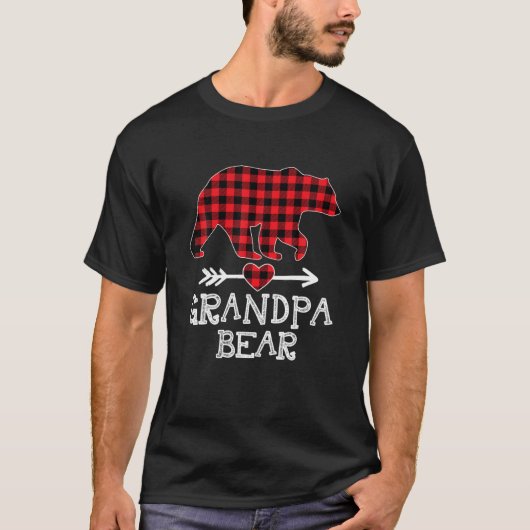 Opa Beer Kerstmis Pajama Red Pset Buffalo Fa T-shirt (Voorkant)