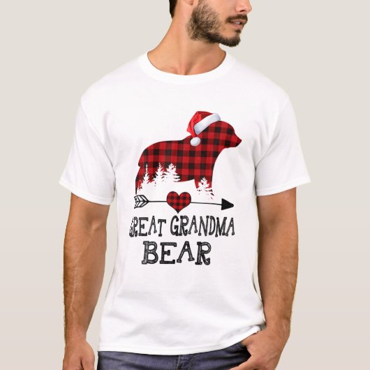 Opa Beer Kerstmis Pajama Red Pset Buffalo Fa T-shirt (Voorkant)