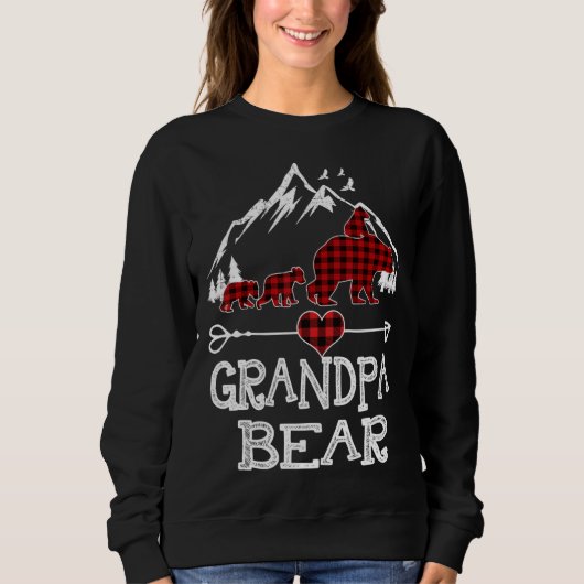 Opa Beer Kerstmis Pajama Red Pset Buffalo Fa Trui (Voorkant)