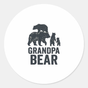 Opa Beer Vintage Gravure Familie Beer T-shirt D Ronde Sticker