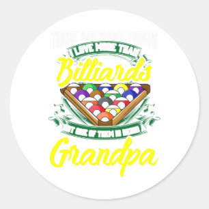 Opa Biljart Pool Speler Zal Stick Papa G Ronde Sticker