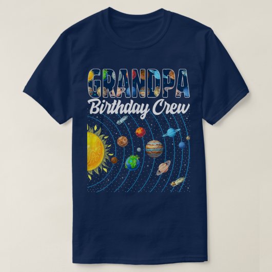 Opa Birthday Creter Buiten ruimte Zonnestelsel Bda T-shirt (Design voorkant)