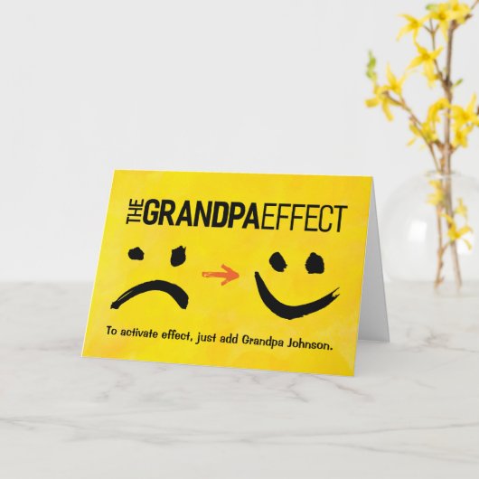 Opa Birthday, het opa-effect Kaart (Gele Bloem)
