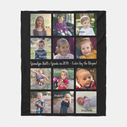 Opa Blanket, voeg foto's toe! Fleece Deken (Voorkant)
