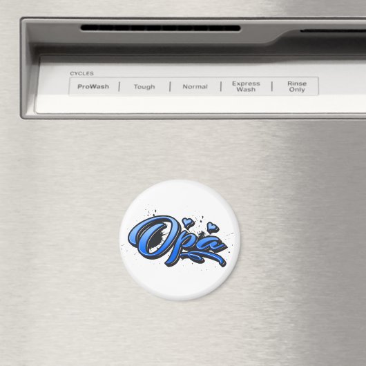 Opa blue Heart Graffiti Magnet (Insitu (Vaatwasser))