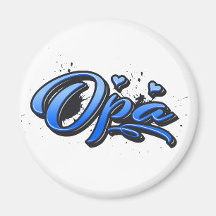Opa blue Heart Graffiti Magnet