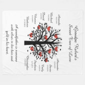 Opa Boom (hart) zwart/wit 10 namen en data Fleece Deken (Voorkant (Horizontaal))