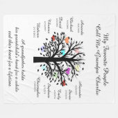 Opa Boom (hart) zwart/wit 10 namen en data Fleece Deken (Voorkant (Horizontaal))