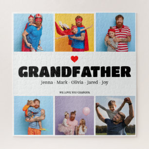 Opa cadeau 6 Fotocollage Vaderdag Gift Legpuzzel
