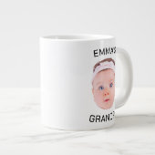 Opa Cadeau Mok, Aangepaste Baby Gezicht, Foto Cade Grote Koffiekop (Voorkant rechts)