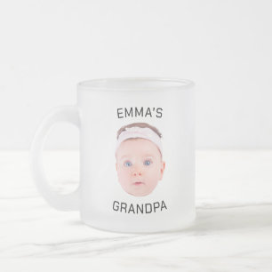 Opa Cadeau Mok, Aangepaste Baby Gezicht, Foto Cade Matglas Koffiemok