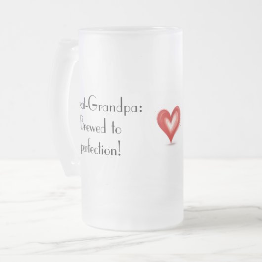 Opa-cadeau van achterkleinkinderen, matglas bierpul (Voorkant links)