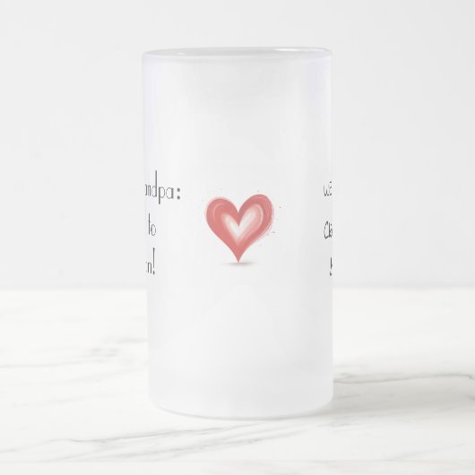 Opa-cadeau van achterkleinkinderen, matglas bierpul (Center)