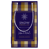 Opa chic geruite sneeuw warme winter bruiloftsdouc klein cadeauzakje (Voorkant)