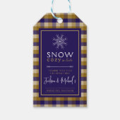 Opa Chic Plaid Sneeuw Gezellige Winter Bruiloft Do Cadeaulabel (Voorkant)