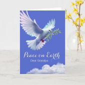 Opa Christmas Peace Dove Olive Branch Kaart (Gele Bloem)