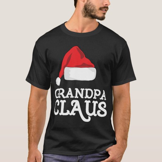 Opa Claus Kerst Pet Familie Bijpassende Pyjama T-shirt (Voorkant)