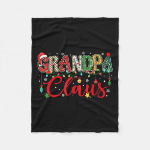 Opa Claus Kerstlichten Pyjama Familie Match Fleece Deken