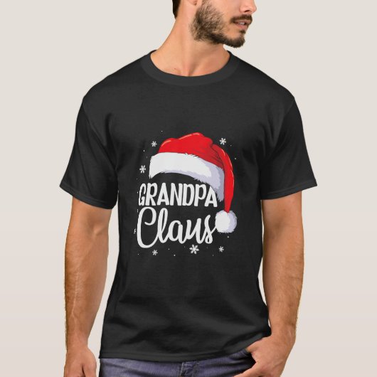 Opa Claus Kerstmis Familie Pyjama Santa Hat Me T-shirt (Voorkant)
