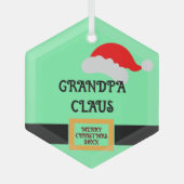 "Opa Claus" print gepersonaliseerde opa Glas Ornament (Voorkant)