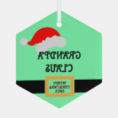 "Opa Claus" print gepersonaliseerde opa Glas Ornament (Achterkant)