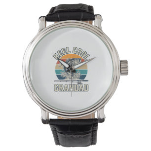 Opa-coole opa-visserij vintage zonsondergang shirt horloge