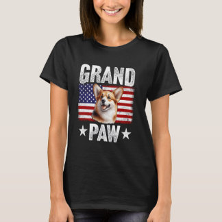 Opa Corgi Opa Vaderdag USA Vlag 4e o T-shirt
