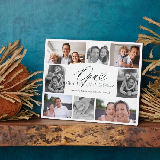 Opa dankbaar voor elk moment fotocollage fotoplaat (Zijkant)
