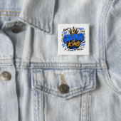 Opa de Koning Vierkante Button 5,1 Cm (In situ)