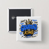 Opa de Koning Vierkante Button 5,1 Cm (Voorkant /achterkant)
