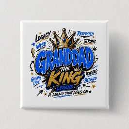 Opa de Koning  Vierkante Button 5,1 Cm