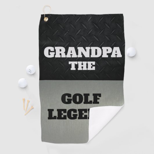 Opa de legendarische smack Talk Black Silver Golfhanddoek (Insitu)