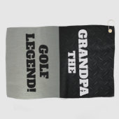 Opa de legendarische smack Talk Black Silver Golfhanddoek (Horizontaal)