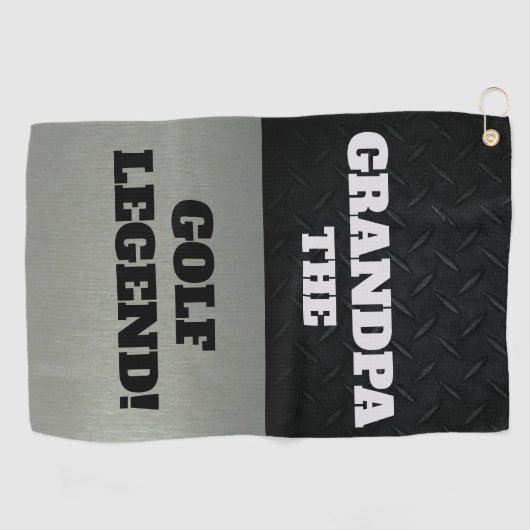 Opa de legendarische smack Talk Black Silver Golfhanddoek (Horizontaal)