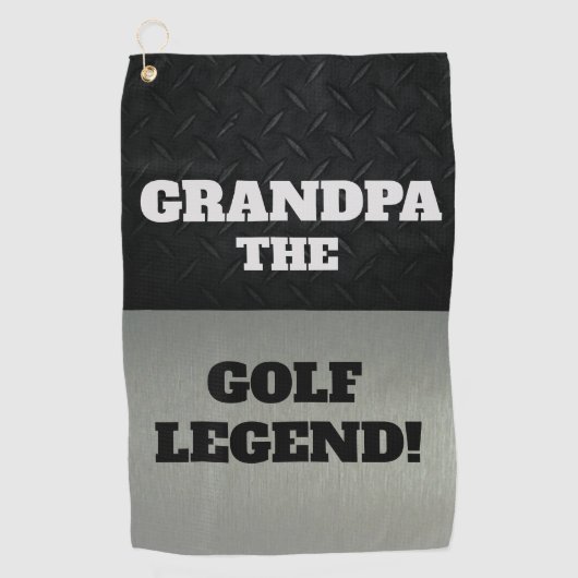 Opa de legendarische smack Talk Black Silver Golfhanddoek (Voorkant)