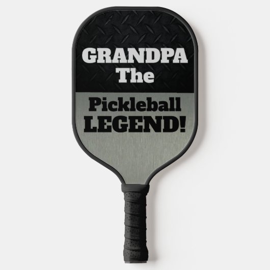 Opa de legendarische smack Talk Black Silver Pickleball Paddle (Voorkant)