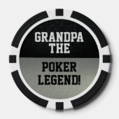 Opa de legendarische smack Talk Black Silver Poker Chips (Voorkant)