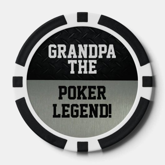 Opa de legendarische smack Talk Black Silver Poker Chips (Voorkant)