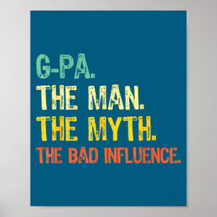 Opa De Man De Mythe Slechte Invloed Grappig Vintag Poster
