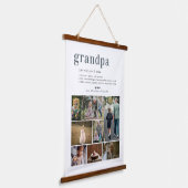 Opa definitie | 8 foto collage hangend wandkleed (Gebogen)