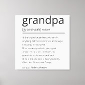 Opa definitie, aangepaste opa cadeau verjaardag canvas afdruk (Voorkant)